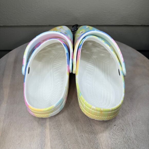 Crocs Classic Mens Size 13 Clogs Pastel Spray Rainbow Tie Dye Slip On Shoes New - Picture 4 of 11